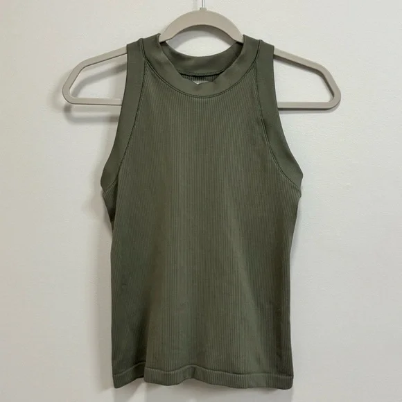 Athleta Renew Olive Green Seamless Racerback Tank - Picture 7 of 7